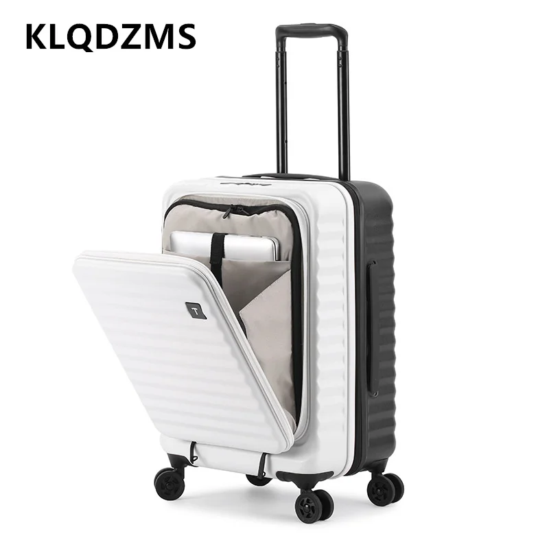 KLQDZMS-Carrinho multifuncional, mala PC, abertura frontal, mala de embarque para laptop, bagagem de cabine, alta capacidade, 24 ", 28", 20"