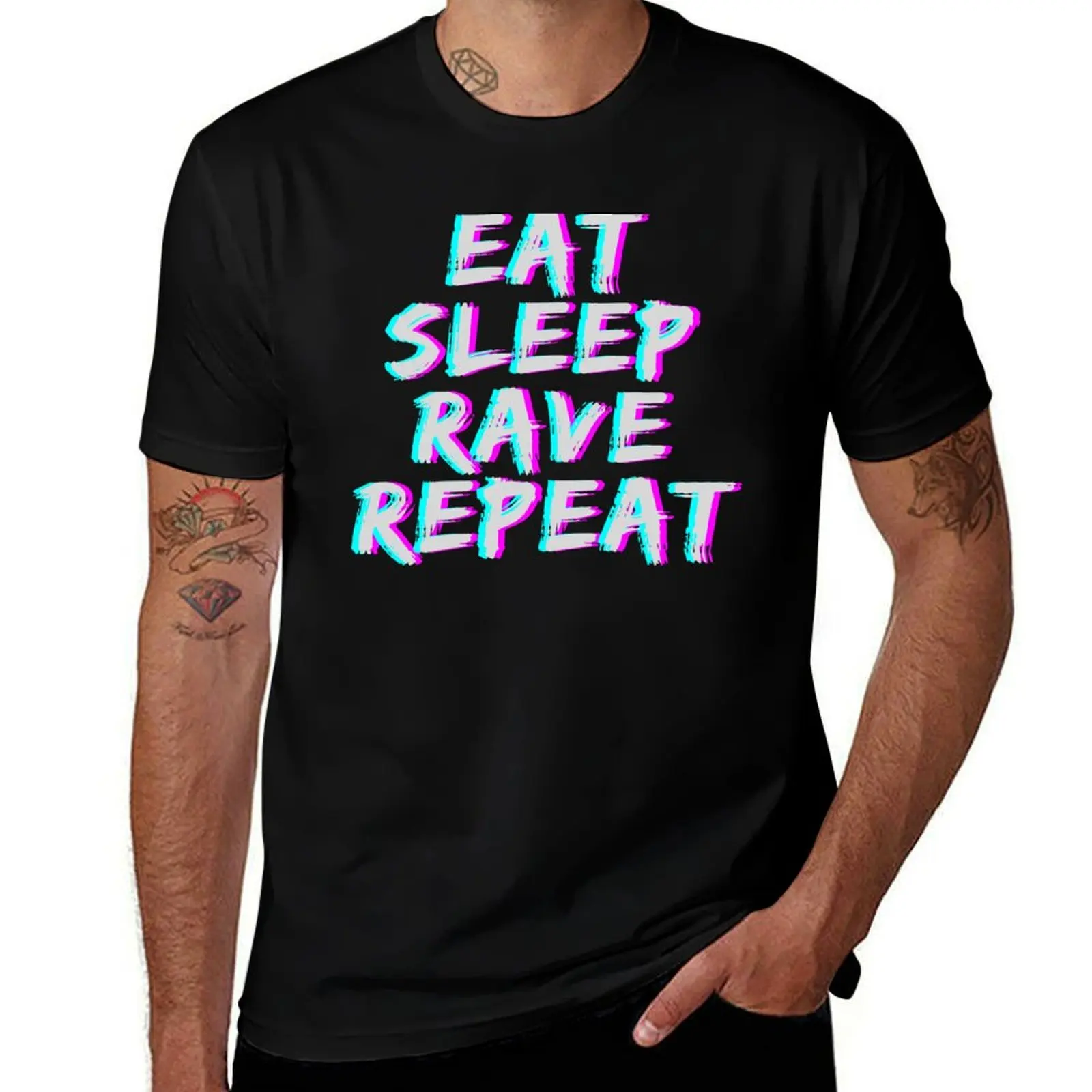 

Eat T-Shirt Rave shirts t man 100% Sleep shirt for man Repeat t cotton