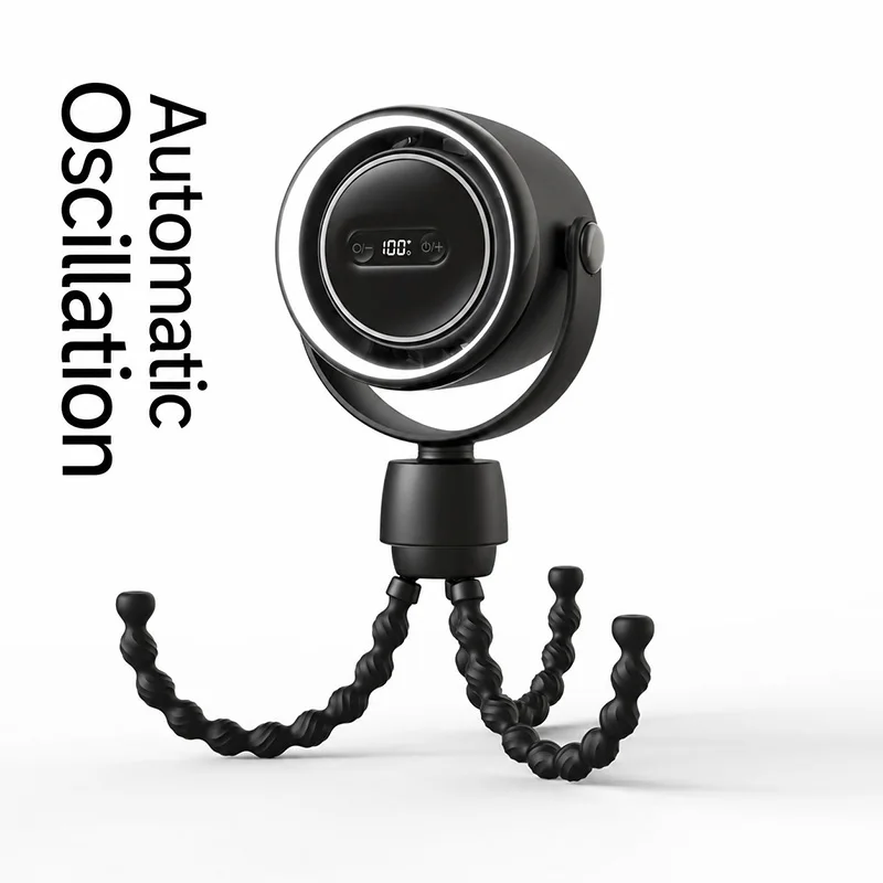Octopus Shaped Aromatherapy Baby Stroller Fan with Night Light Anti-Pinch USB Mini Charging Portable Fan for Children