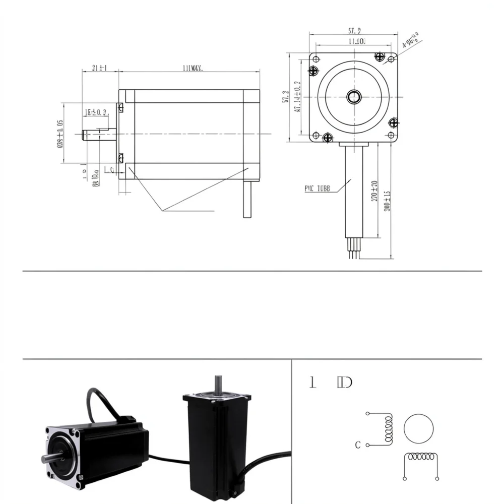 Stepper Motor For Nema 23 57BYGH 1 2Nm 3Nm High Torque For CNC Router Automation Equipment Parts For For Shengyang Electric