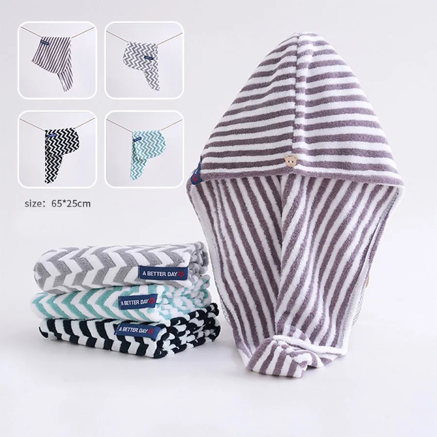 1 PC Super Absorbent Soft Hair Towel Quick Dry Head Wrap Bonnet for Women Girls Bathroom Hair Dry Wrap Comfortable Hair Accessor