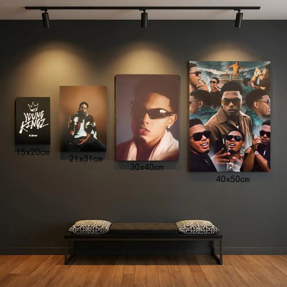 Rapper Myke Towers Poster Premium PP Wandaufkleber – zum Abziehen und Aufkleben, HD-Druck, wasserfeste Heimdekoration