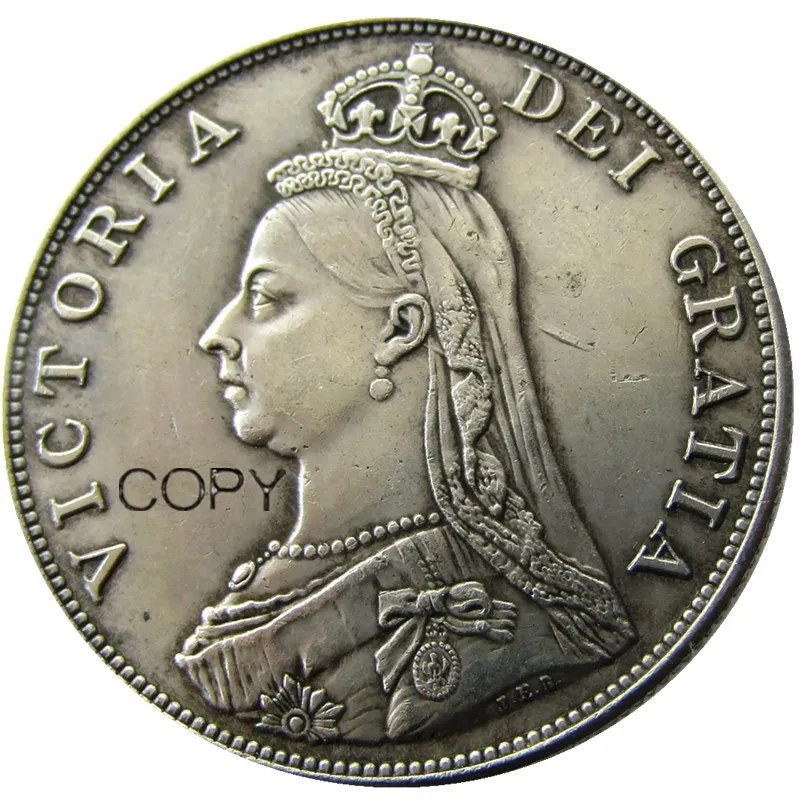 UF(03)GREAT BRITAIN, Victoria Double Florin 1889 Silver Plated Copy Coin