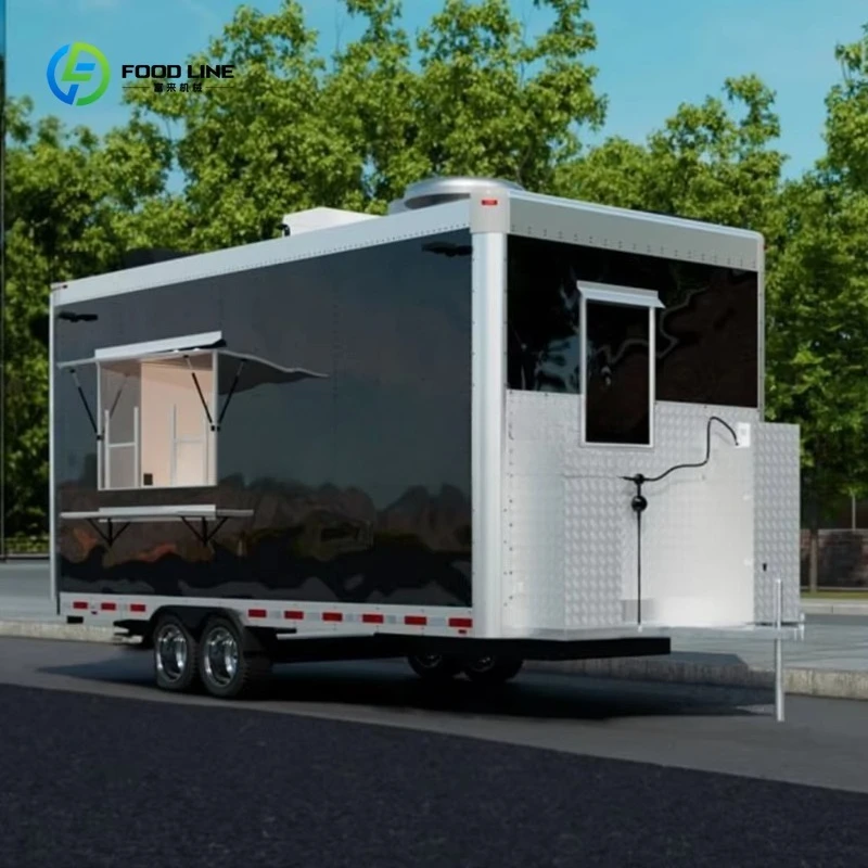 Certificación CE de China, furgoneta móvil de comida rápida, carritos de café, remolque de comida a la venta, camión de Pizza helada, Catering