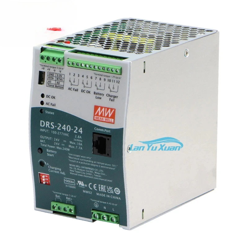 Mean Well DRS-240-24 240w 24v Din Rail UPS Power Supply for Emergency Lighting System