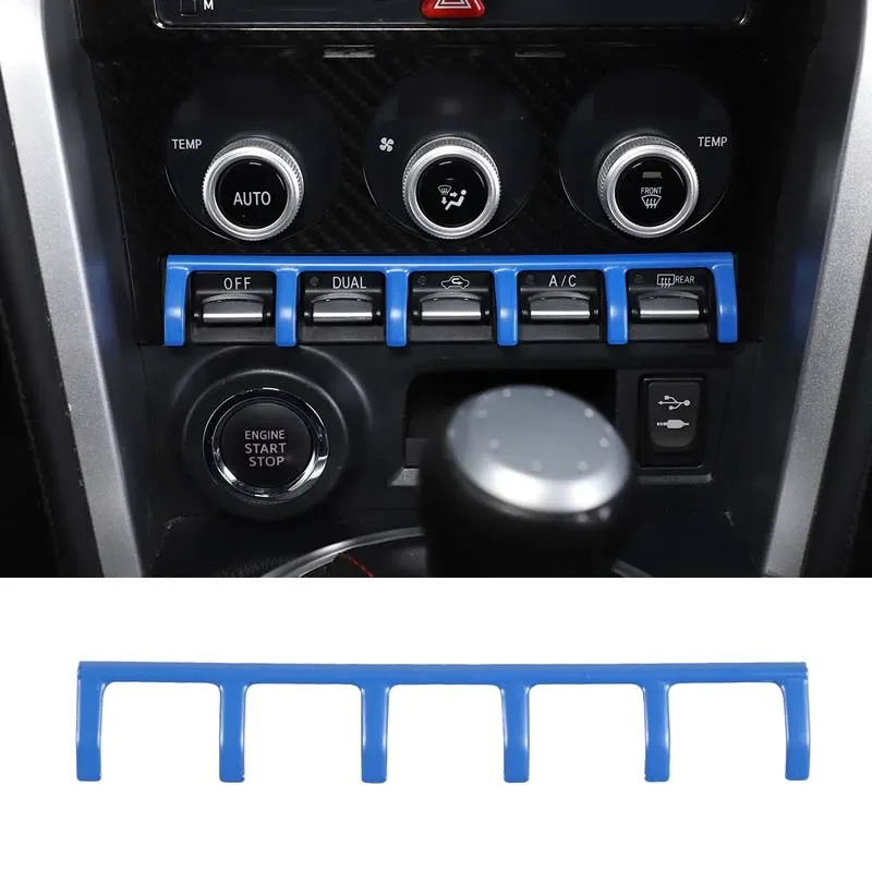 

Car Center Console Air Conditioner Button Divider Bright Strip Trim Kit For Toyota 86 Subaru BRZ 2012-2020 Interior Accessories