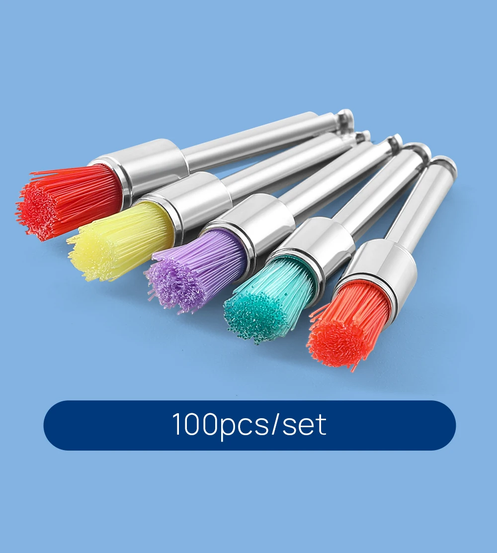 100 Stück/Box AZDENT Dental Nylon Polierbürsten Schüssel/flache Form Latch Typ (RA) Einmalgebrauch – Detail 14