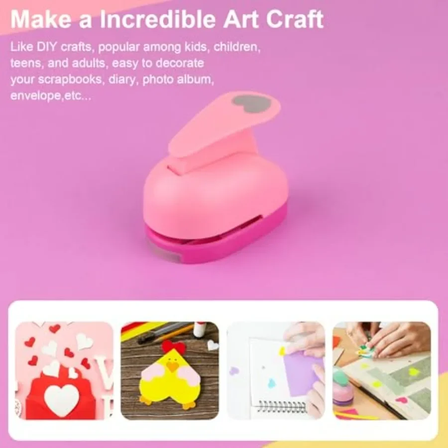 3PCS Paper Punches for Crafting HeartShaped Hole Punch Tool for Perfect for Scrapbook Photo Decoration Wedding Day Greeting Car