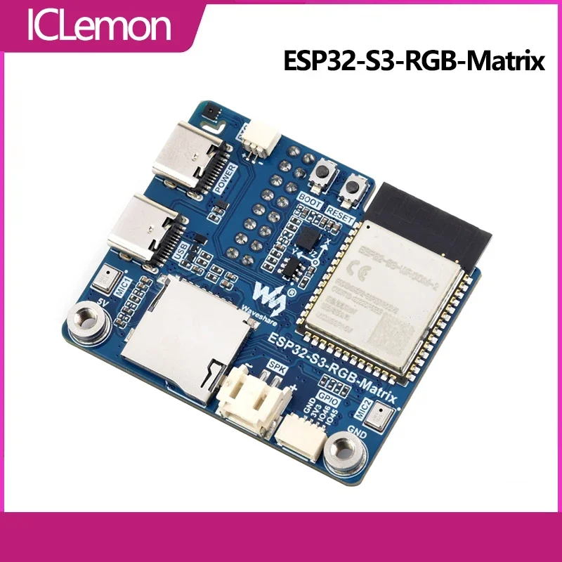 Waveshare ESP32-S3 RGB Matrix Driver Board Supporting 2.4 GHz WiFi BLE 5 Dual-Mode 240MHz 32-Bit LX7