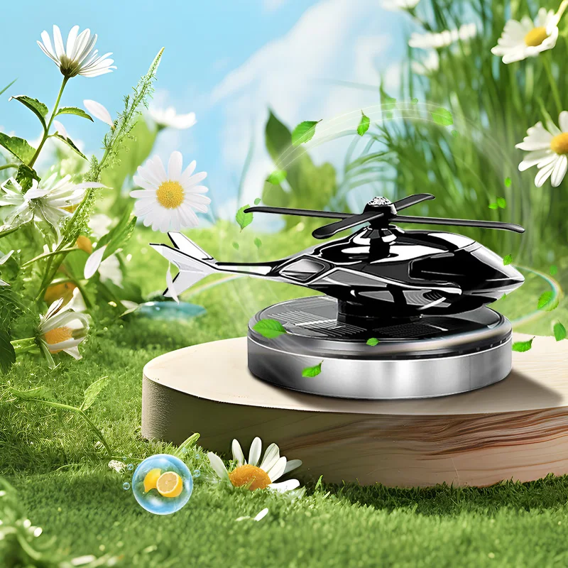 Solar Helicopter Model Diffuser,AAZRZRZ Car Air Freshener Aromather apy Diffuser,   Relieve Stress and Purifie Odors for