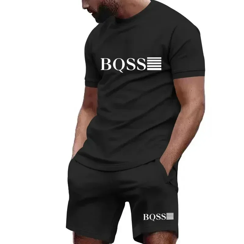 

2025 Summer Hot Men's T-shirt+shorts Set Men's Sports Set Print Leisure Fashion Breathable Short Sleeve T-shirt Set - Men's Sets
