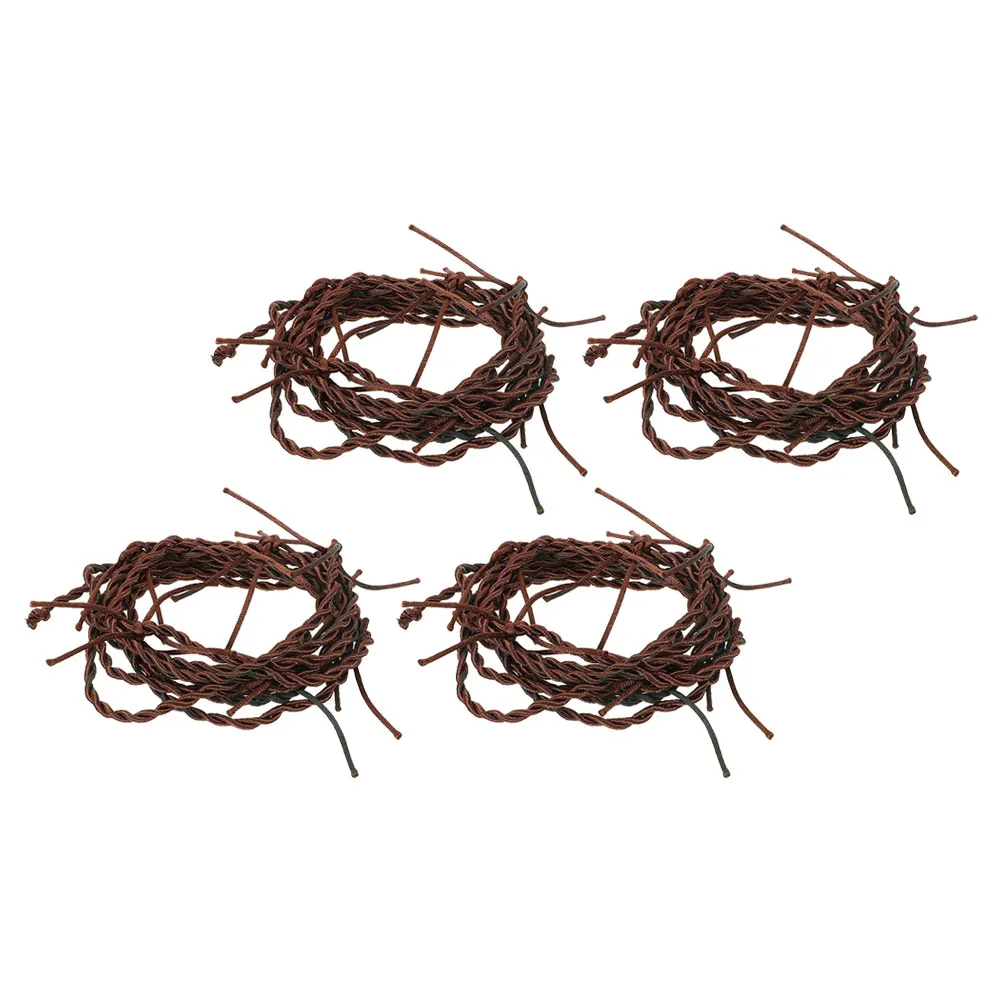 

4PCS Simulation Barbed Wire Realistic Party Props Haunted House Decor Western Halloween Creepy Wire Decorations
