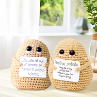 Crochet Positive Energy lovely potato Room Decoration Handmade Knitted with Card Creative Funny Gifts Children, Boys and Girls