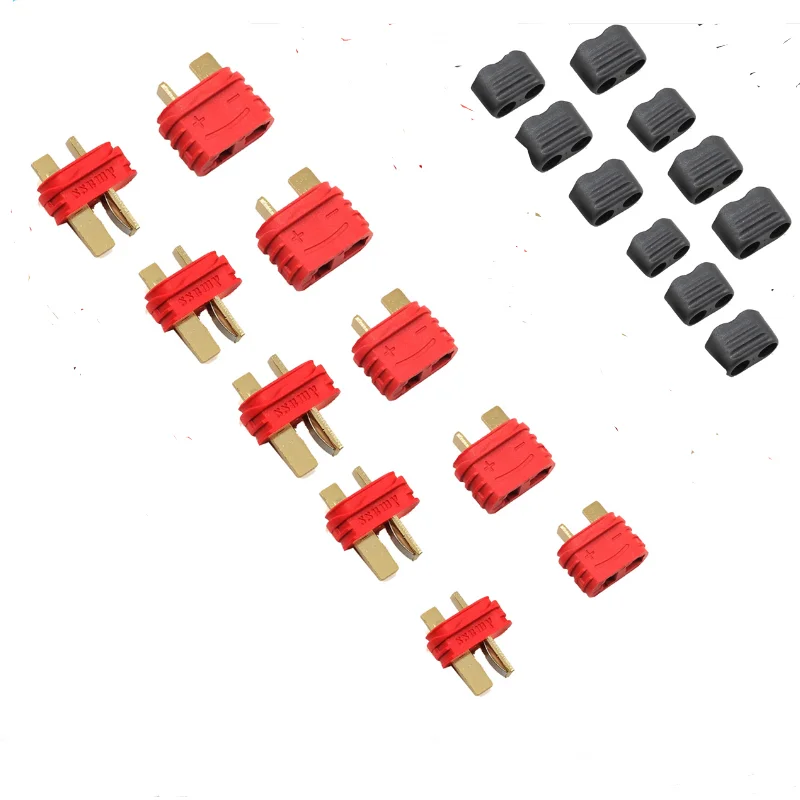 2/5/10 Pairs AMASS Upgrated Sheathed T Plug Connectors Dean Style with Protection Cover for RC Battery ESC Motor Controller