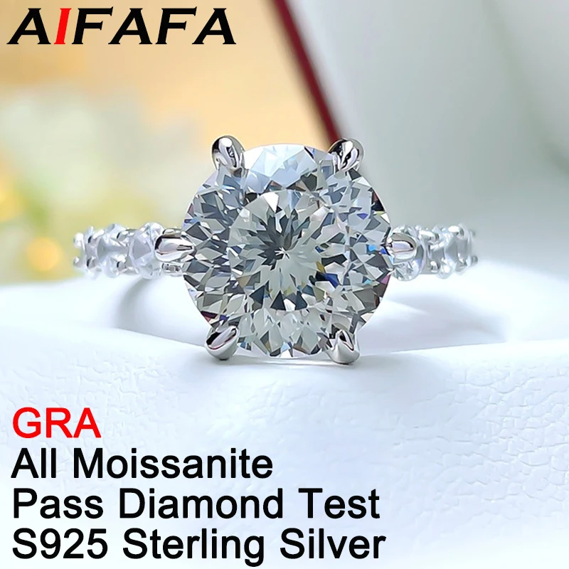 5.1/7.3 karat semua asli Moissanite cincin kualitas terbaik Moissanita Lab berlian 100% S925 murni perak perhiasan cincin GRA