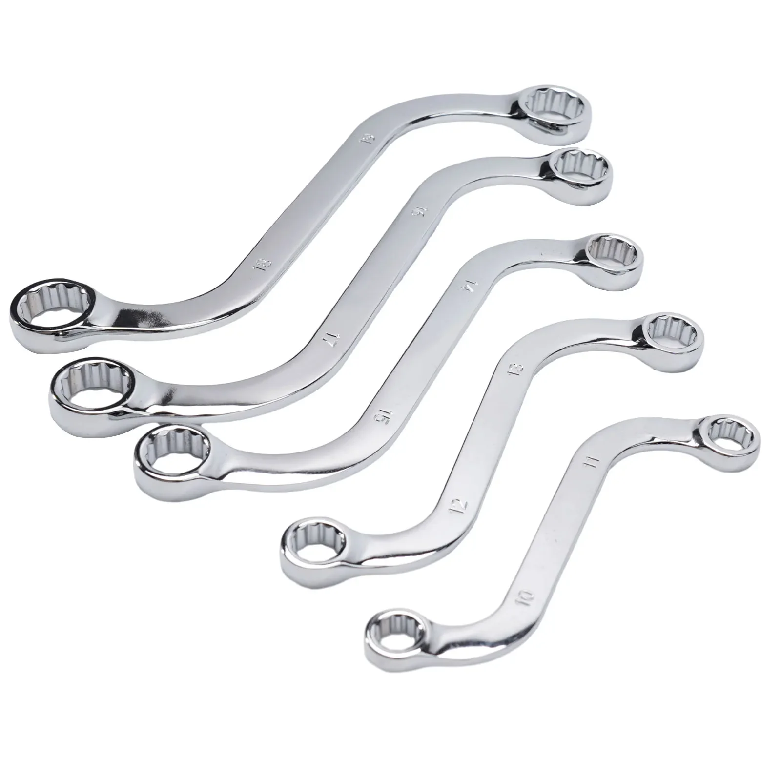 

Silver Tool 5pcs/Set Double Wrench Durability For DIY Professional S Type Wrench Set 12-Point High Quality Material