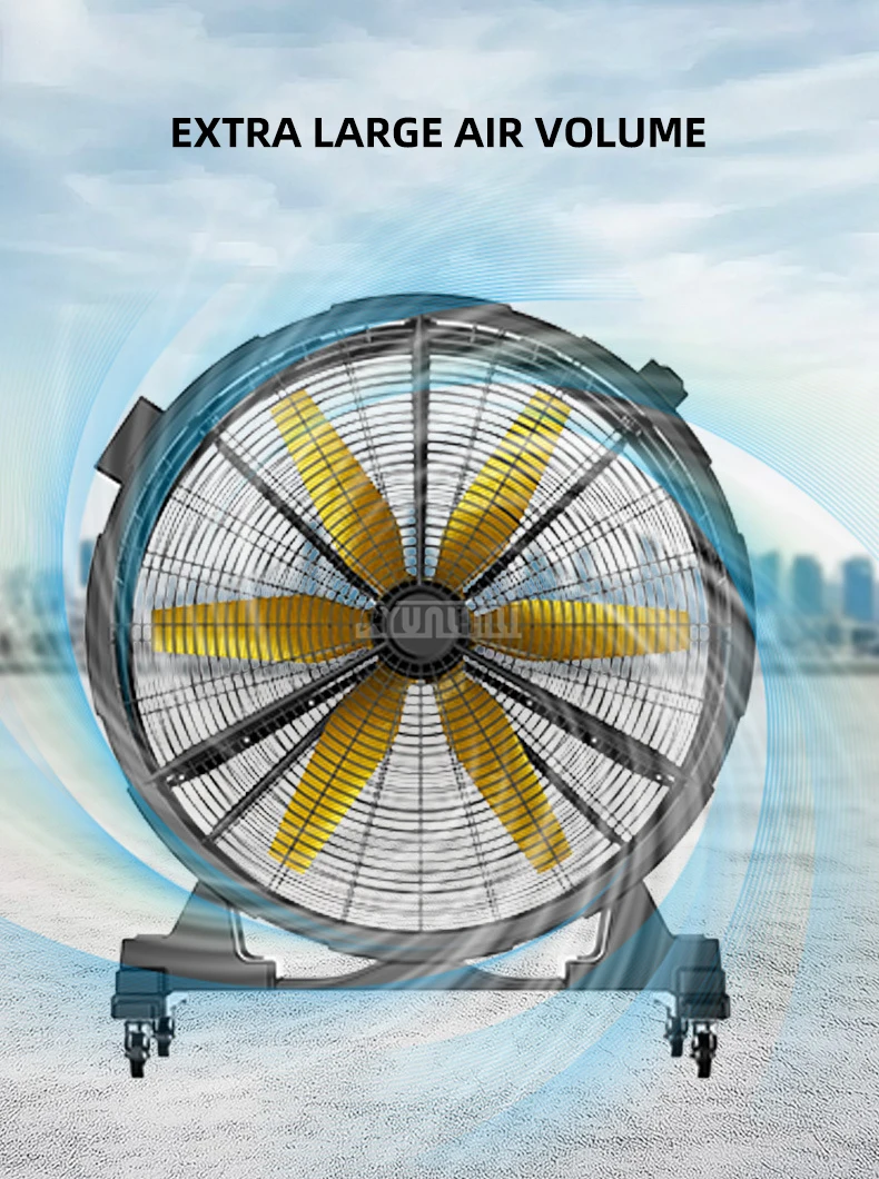 Industrial High Power Blower Floor Fan Strength Large Wind Mobile Air Circulation Ventilador Camping