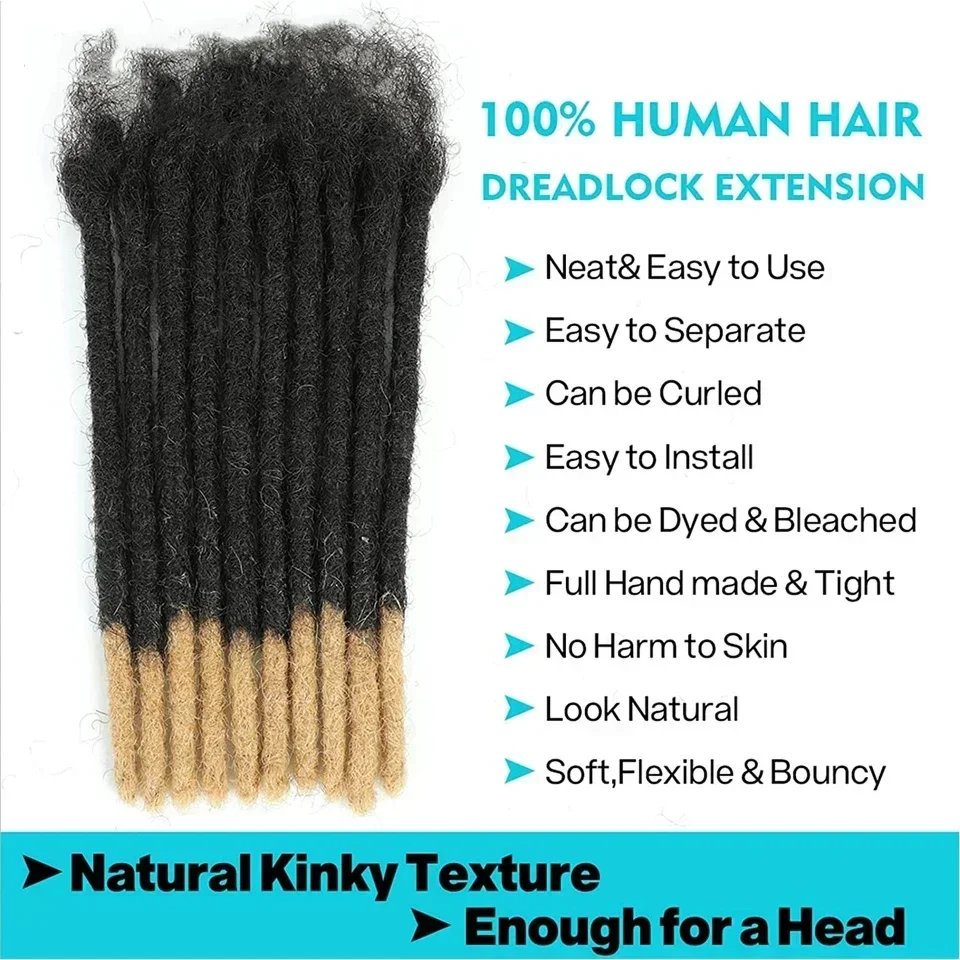 Kinky reta cabelo humano Dreadlocks extensões, Tranças peruanas Remy Crochet, Atacado, 10 20 40 60 Vertentes