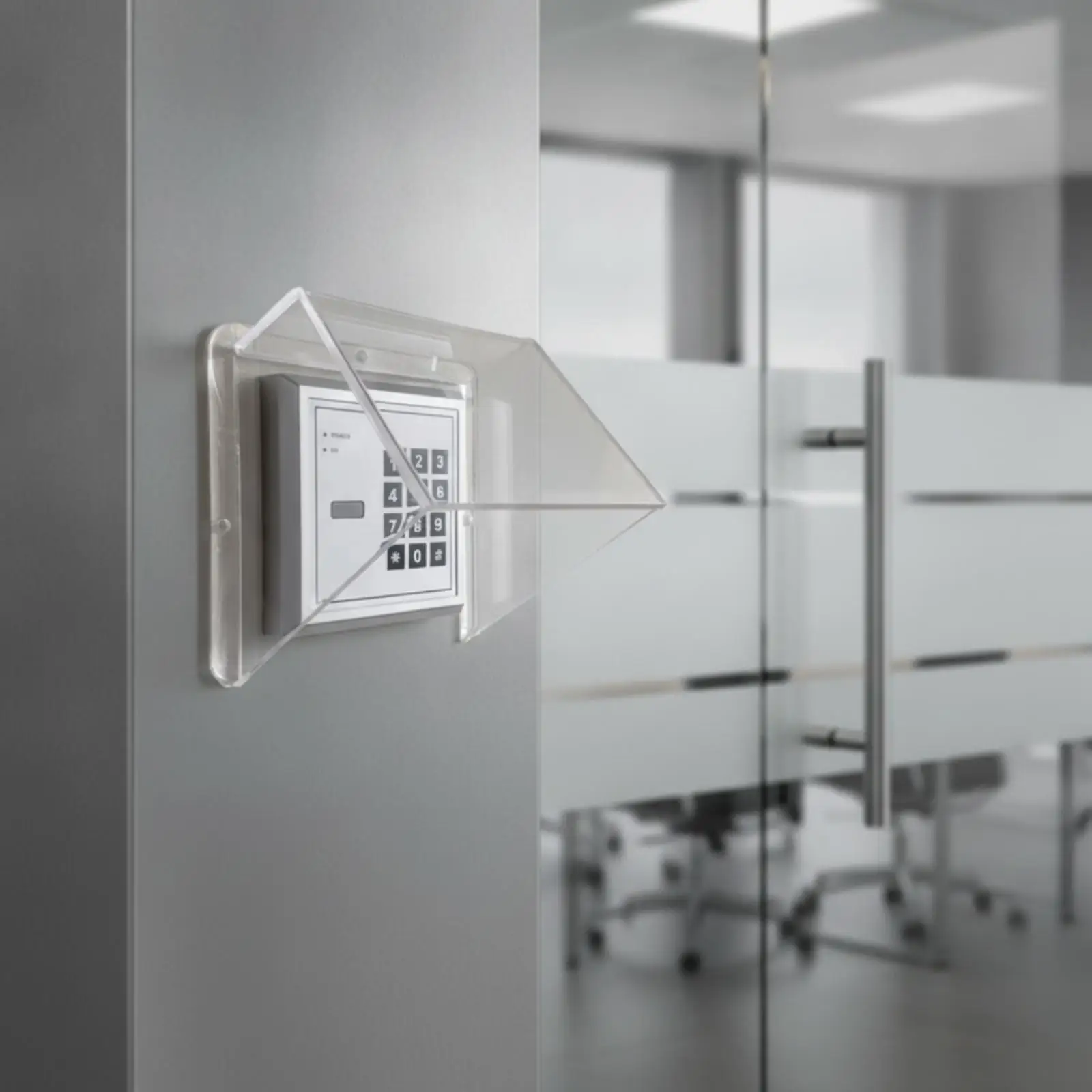 Transparent Access Control Cover Clear Wall-Mounted Device Cover with Mounting Flanges Rainproof Keypad Weather Cover Hood for