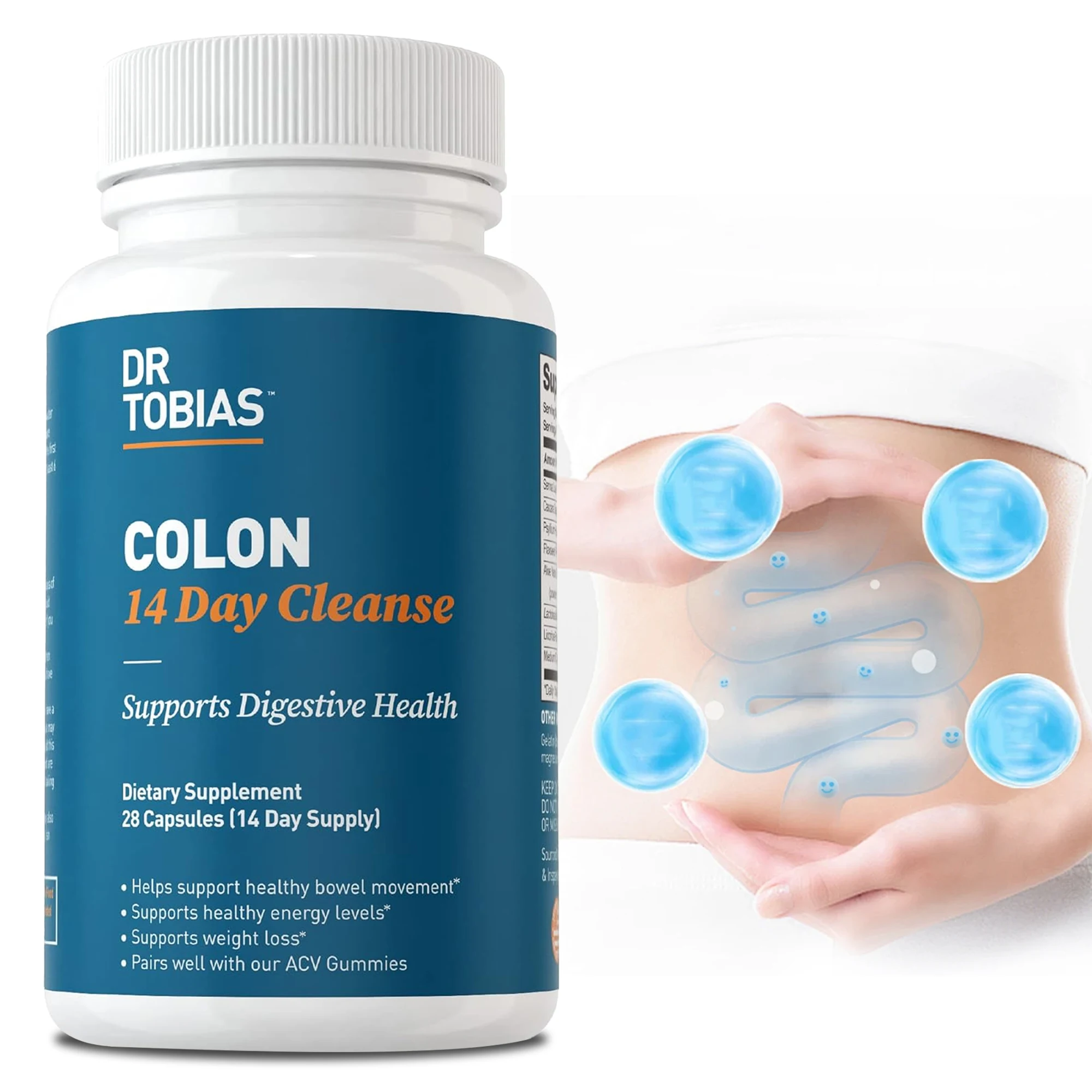 Gut and Colon Support 14-day Cleanse and Detox To Reduce Abdominal Pain, Bloating, Constipation and Aid Gut Health