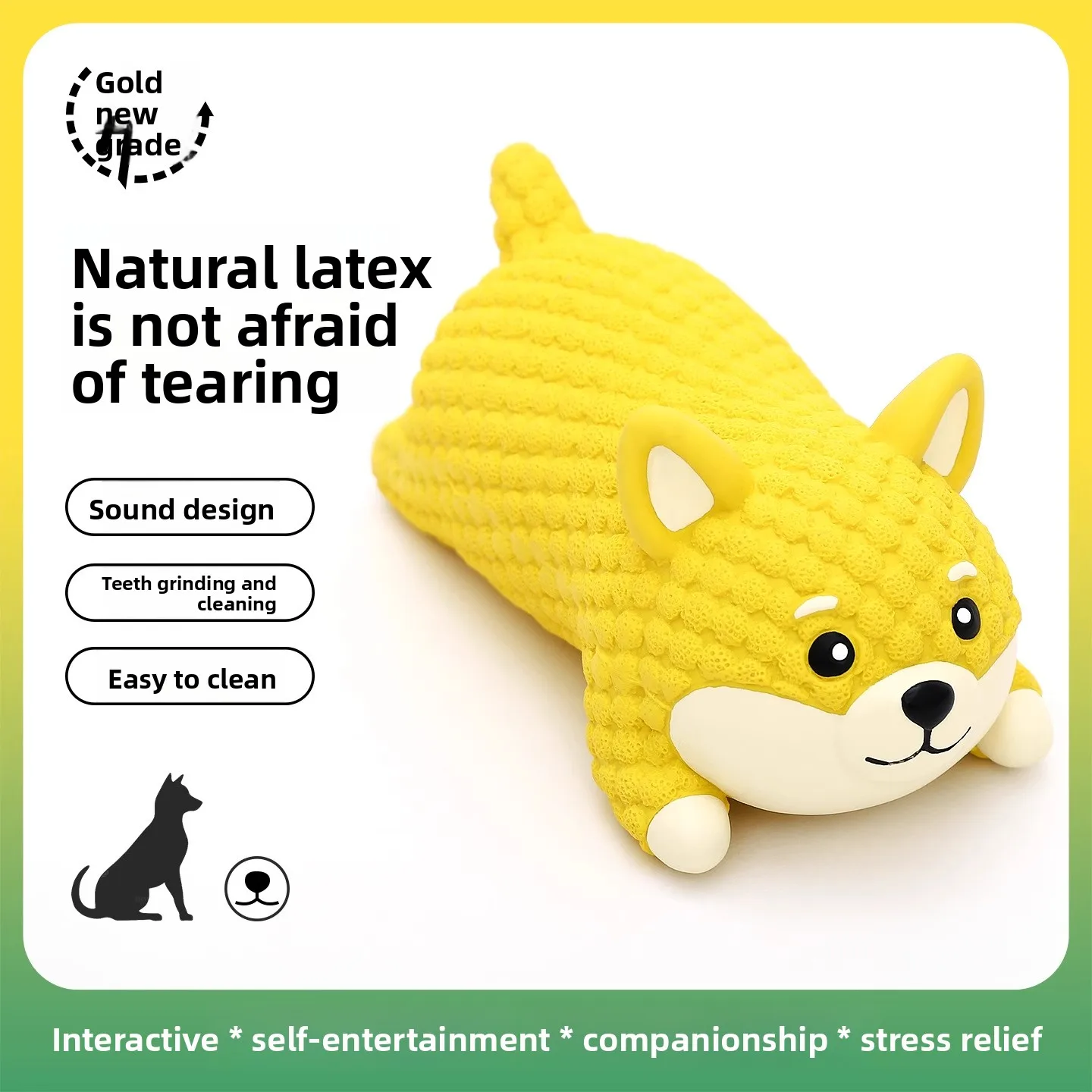 Squeaky Latex Bear Dog Chew Toy Textured Surface Teeth Cleaning Puppy Toy, Anti-Anxiety Interactive Pet Squeaky Toy
