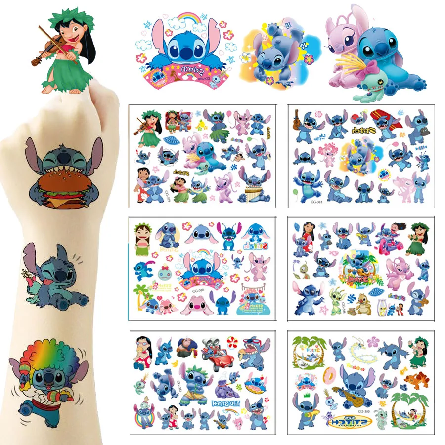 

Lilo Stitch Tattoo Stickers Pink Angel Party Favor Gifts Goodie Bag Pinata Fillers Birthday Decoration Wedding Supplies DIY Toy