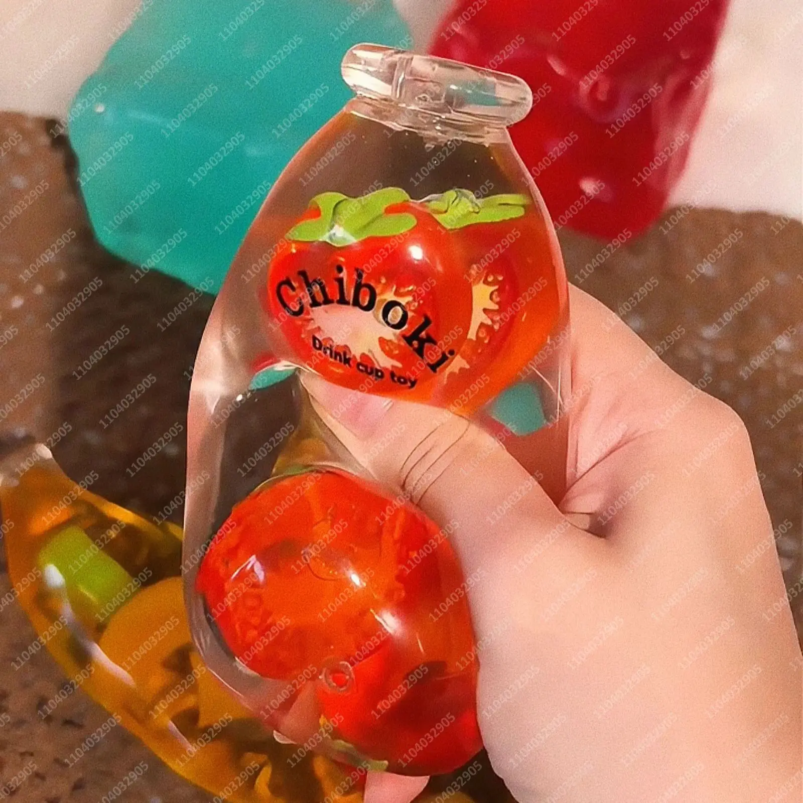 Image of Frucht-Hartbonbons in Glasflasche, Stressball, Transparente Flasche, Fidget-Spielzeug, Milchgetränk, Quetschspielzeug, ASMR Sensorisches Anti-Stress-Spielzeug für Erwachsene
