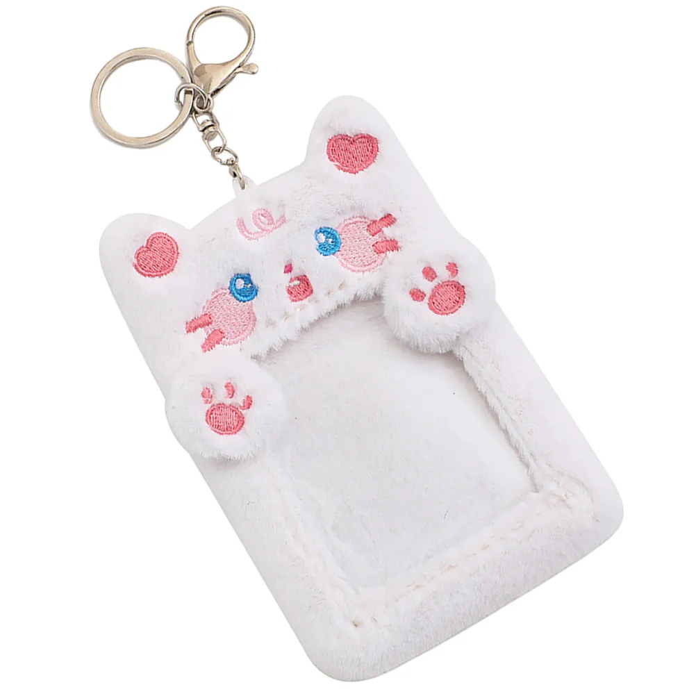 Office Bunny Stuffed Animal Plush Badge Holder Fabric Card for Business Cards Postcards Sleeve