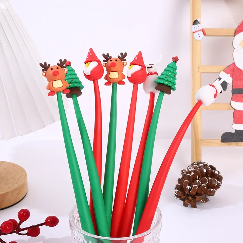 12 Pcs Cute Christmas Gel Pens, Soft and Smooth Gel Ink, Cartoon Musical Pattern, Perfect for School Supplies and Gifts