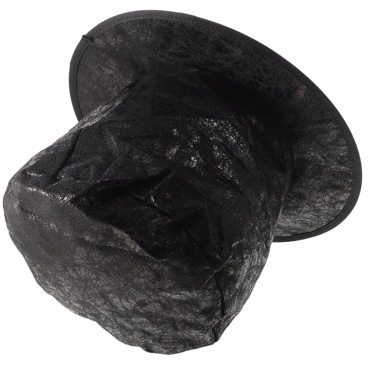 Black Retro Halloween Magician Hat Tall Top Hat Classic Felt Gentleman Costume Wide Brim Stable Structure Cosplay Role Playing