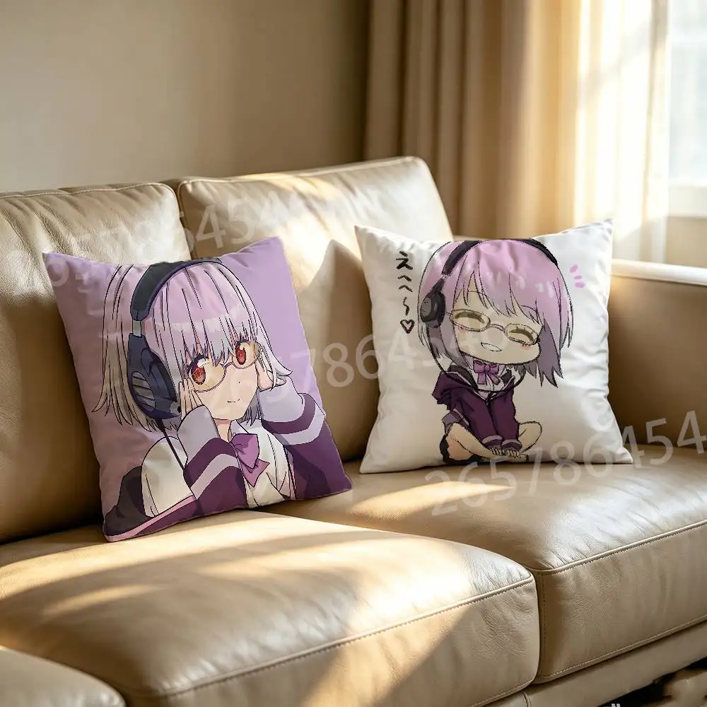 A-akane S-shinjou Polyester Printed Pillow Cover Square 30 35 40 45 50 55 cm Soft for Sofa Bed Car Home Decor