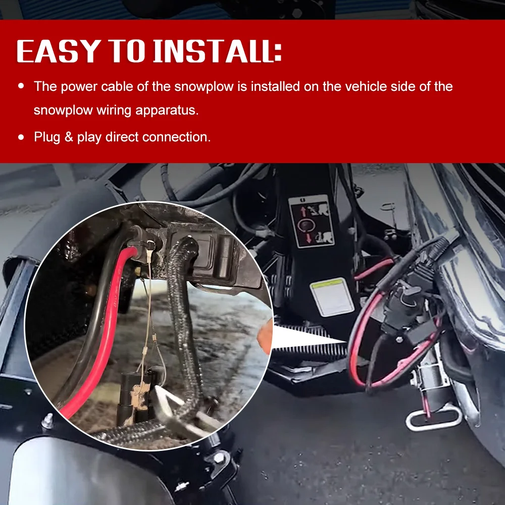 HYD01684 & HYD01690 Rubber Snow Plow Power Ground Cable Truck & Plow Side Harness Repair Kit Fit For BOSS Snowplows