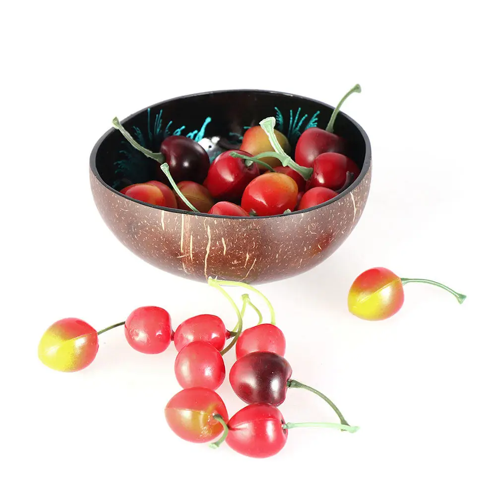 

2pcs Coconut Shell Bowl Natural Candy Container For Keys Coins Sundries Storage Decorative Bowl Blue Kitchen Bar Tableware Set