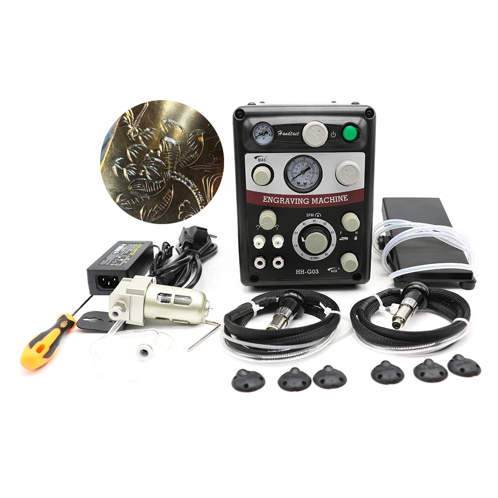 

Portable Double Head Pneumatic Engraving Machine for Jewelry Tools Tasanol TS-49B Workbench
