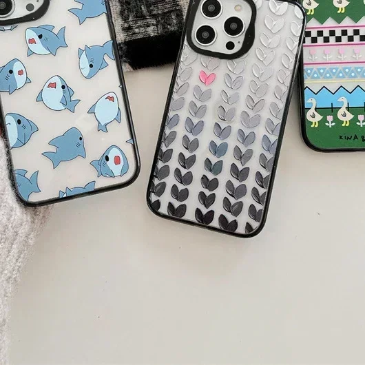 

Cartoon Duck Shark Acrylic Phone Case Cover for IPhone 11 12 13 14 15 Pro Max Case for IPhone 15 Pro Max