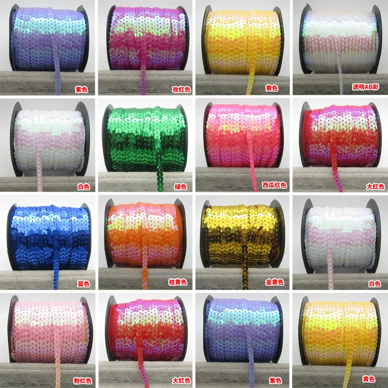 

Sequin Strip 6mm Spangle Flat Sequins Trim Paillette Spool String Metallic Shiny Trim Sewing Paillette String for Mermaid Dress