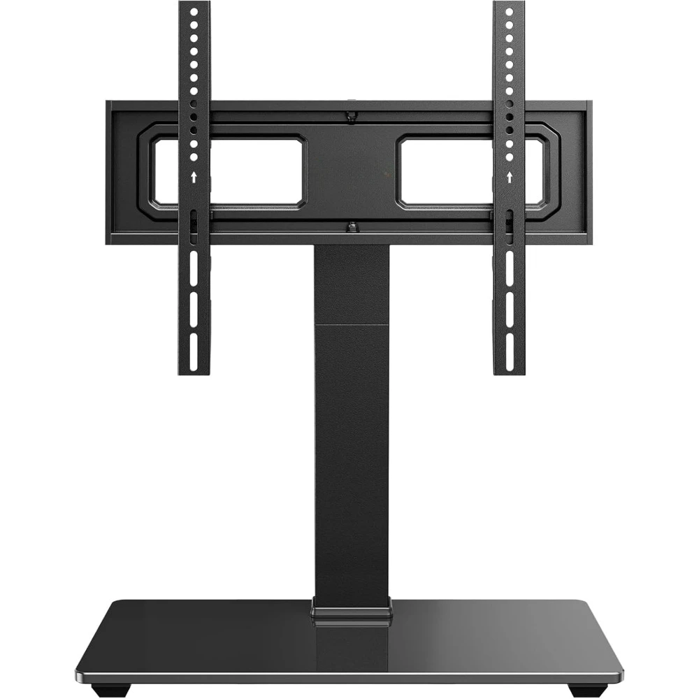 

TV Stand, Table Top TV Stand Mount with Tilt,9 Levels of Height Adjustment, Holds Up To 88 Lbs, Heavy Duty Tempered Glass Base