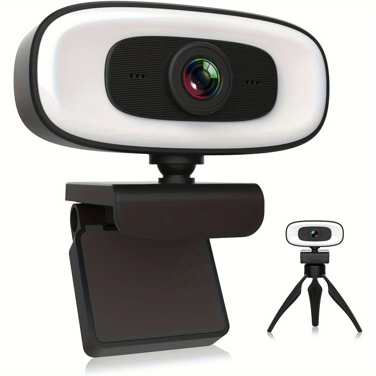 4k webcam with light, ultra hd webcam for streaming games, video calls and meetings, wide-angle usb camera for pc mac l