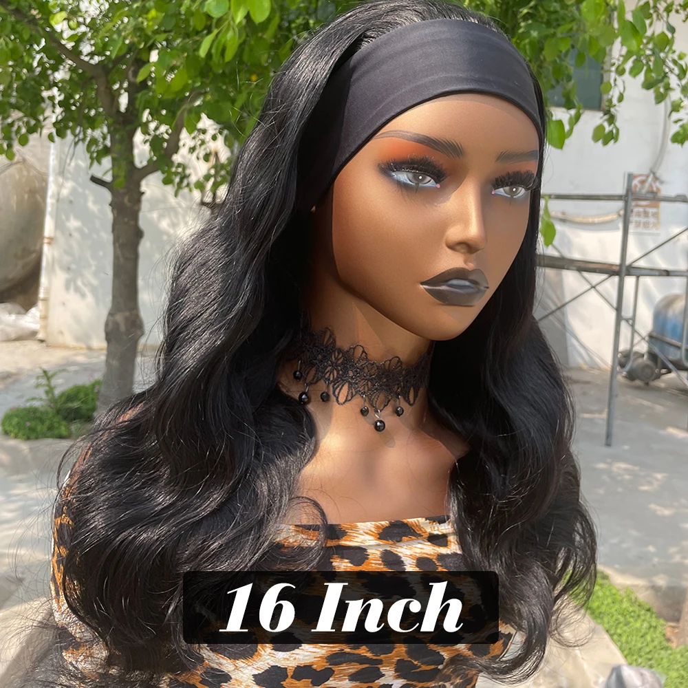 Wig ikat kepala rambut manusia gelombang tubuh Wig dengan kepadatan 180% Wig rambut manusia Remy untuk WANITA HITAM Brasil siap pakai Wig