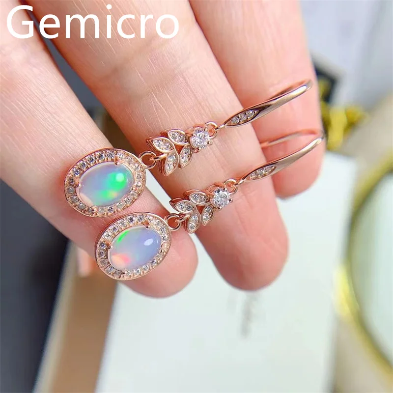 YULEM Natural opal Ring Earrings  S925 Sterling Silver Fashion Fine Jewelry Women  YULEM OPAL