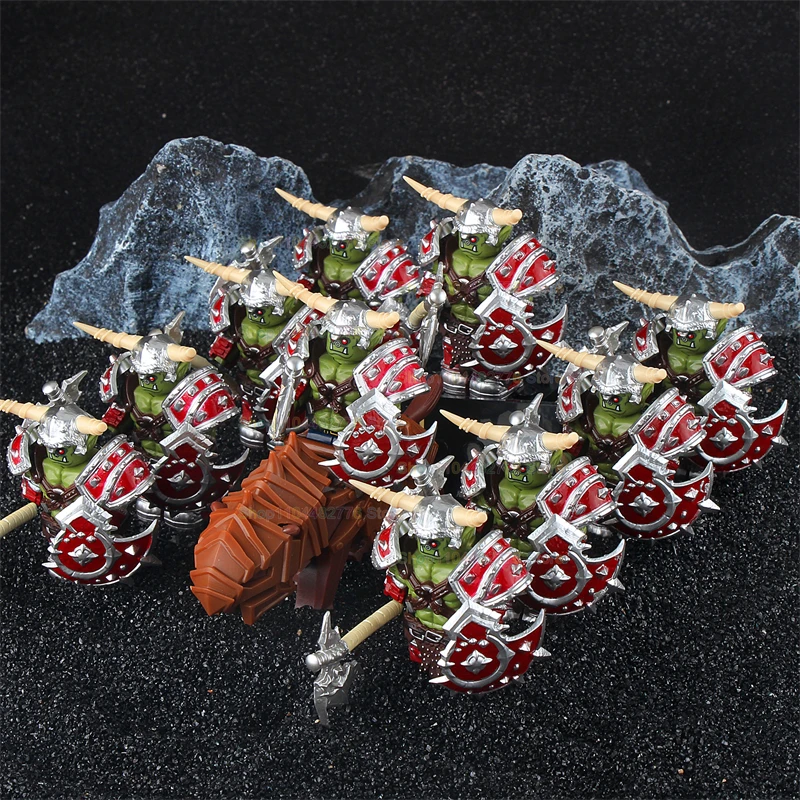 DT8905 P8011-8016 Armor Wolf Mounts Game Series Orc Shields Axe Accessoires Blocs de construction Figurines d'action Puzzle Jouets pour enfants Cadeaux