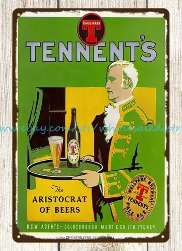 Tennent's Aristocrat Beer Cabin Lodge Decor metal tin sign country decor