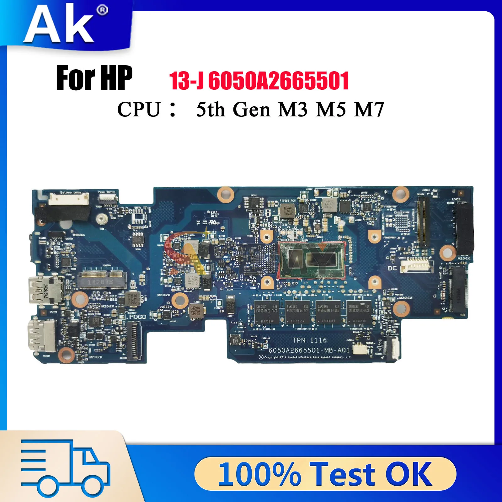 

6050A2665501 для ноутбука HP Envy X2 13-J, материнская плата 787280-601 792042-501 с процессором M-5Y70, 100% полностью протестирована