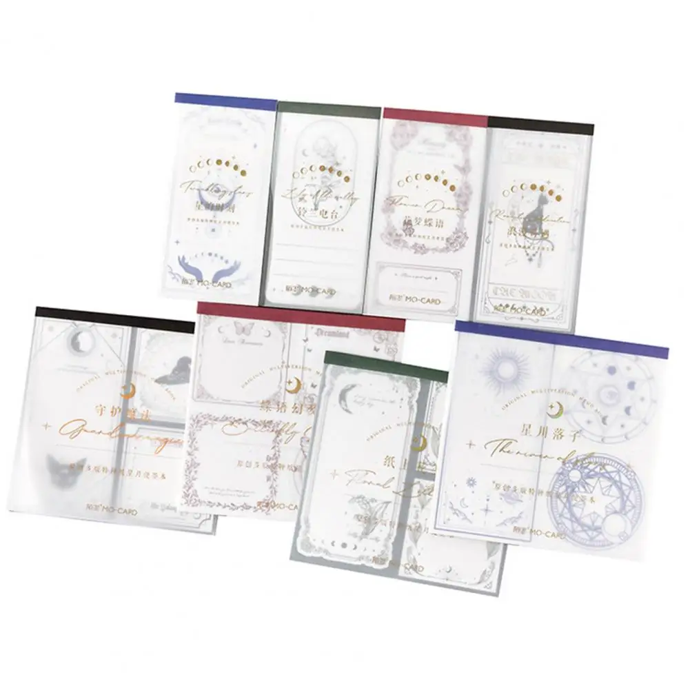 Multi-style 1 Set Delicate Tooth Line Pressure Technology Memo Notepad Tearable Daily Use
