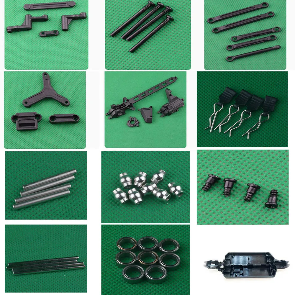 

HBX2105A HBX 2105A RC Car Spare Parts Chassis Upper Deck Link Steering Post Bolts pins Bearings Screws Clips Ball head