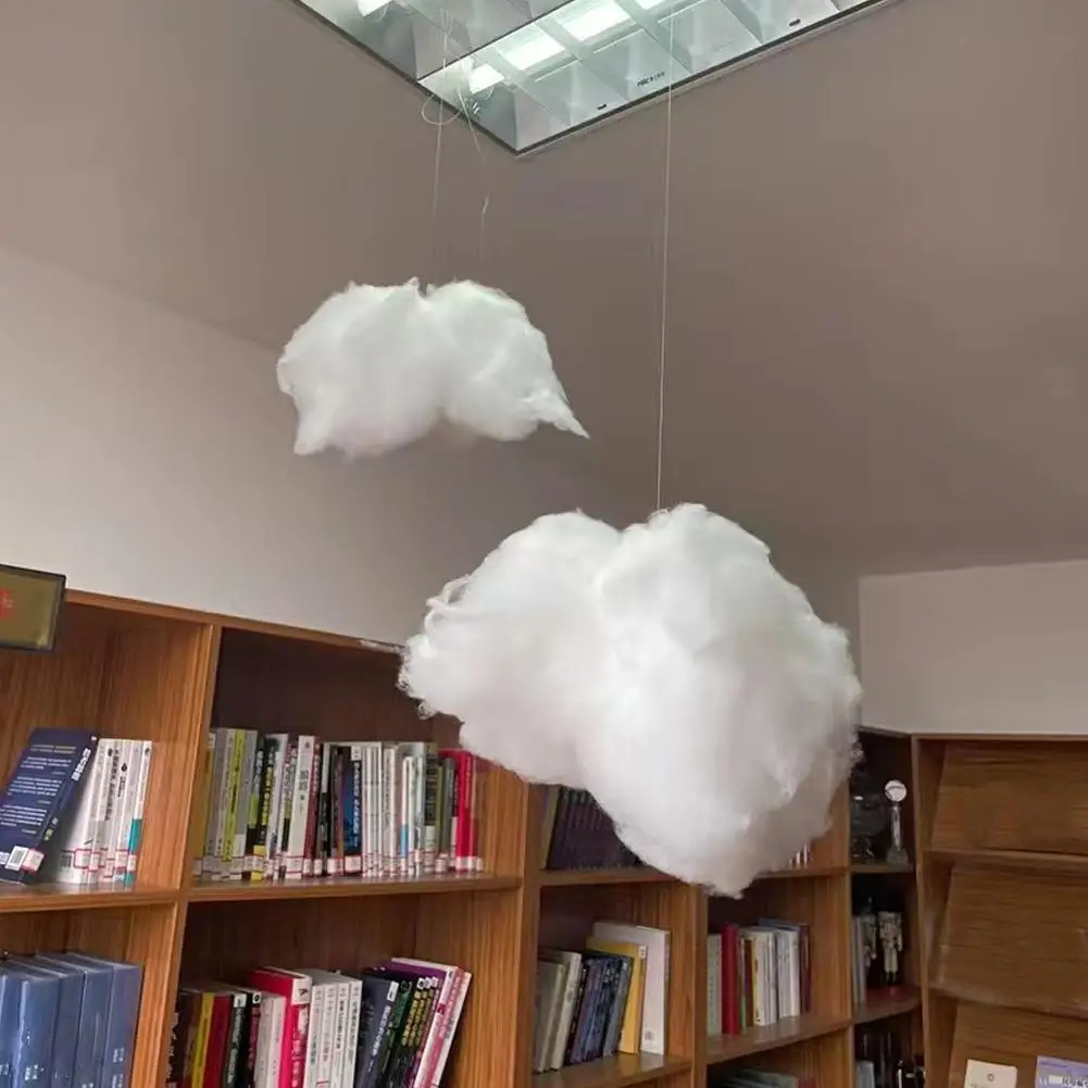 سحابة اصطناعية بيضاء القطن سحابة ديكور المنزل متجر الزفاف حفلة عيد ميلاد التصوير غرفة المعيشة DIY بها بنفسك معلقة الدعائم ديكور #3