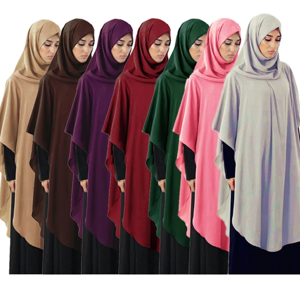 

Muslim Women Hooded Khimar Islamic Long Hijab Scarf Eid Ramadan Niqab Nikab Arab Tops Prayer Garment Clothing Abayas Abaya Dress