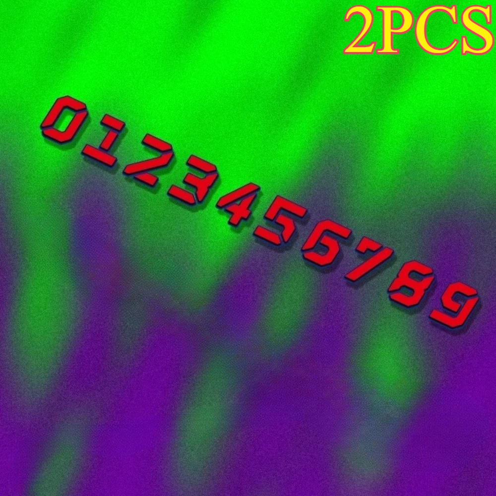 Racing Number Sticker 2PCS Red Blue 0-9 Double Layer Vinyl Decals Waterproof For Motorcycle Helmet Car Bike Decoration