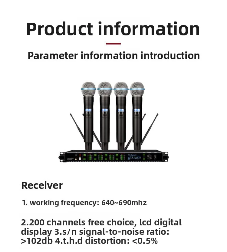 Host microphone one to four handheld microphone, gold-plated microphone concert microphone