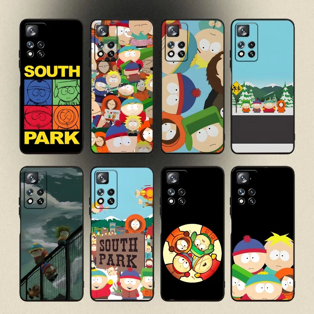 S-South Cartoon P-Park Phone Case For Samsung Galaxy A20,A21s,A22,A31,A32,A52,A53,A72,73,A80,A91 Soft Black Cover